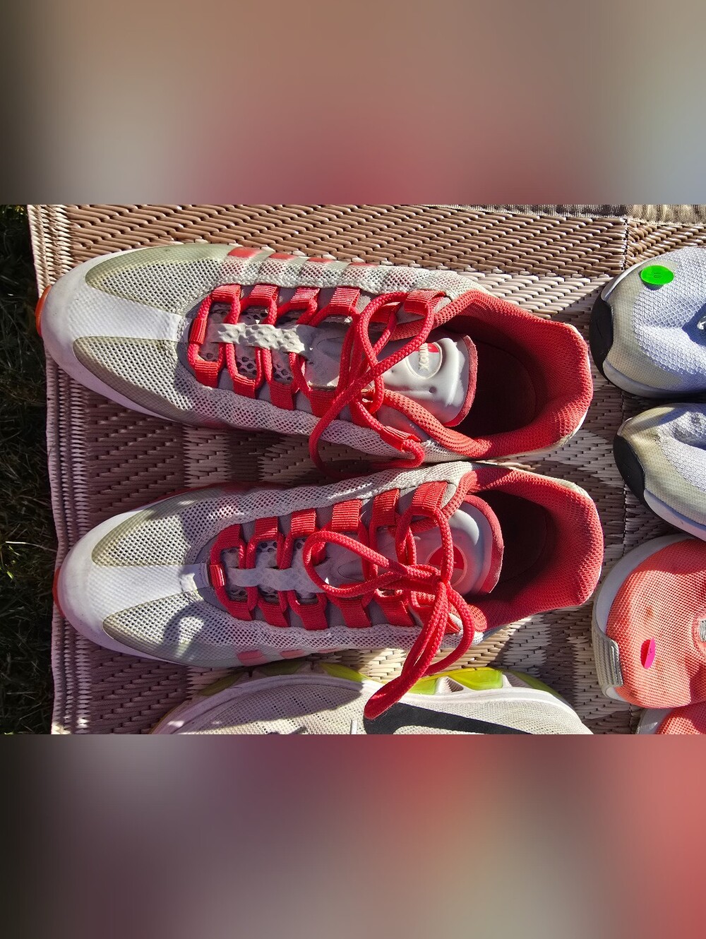 Nike White and Red/Coral Sneakers